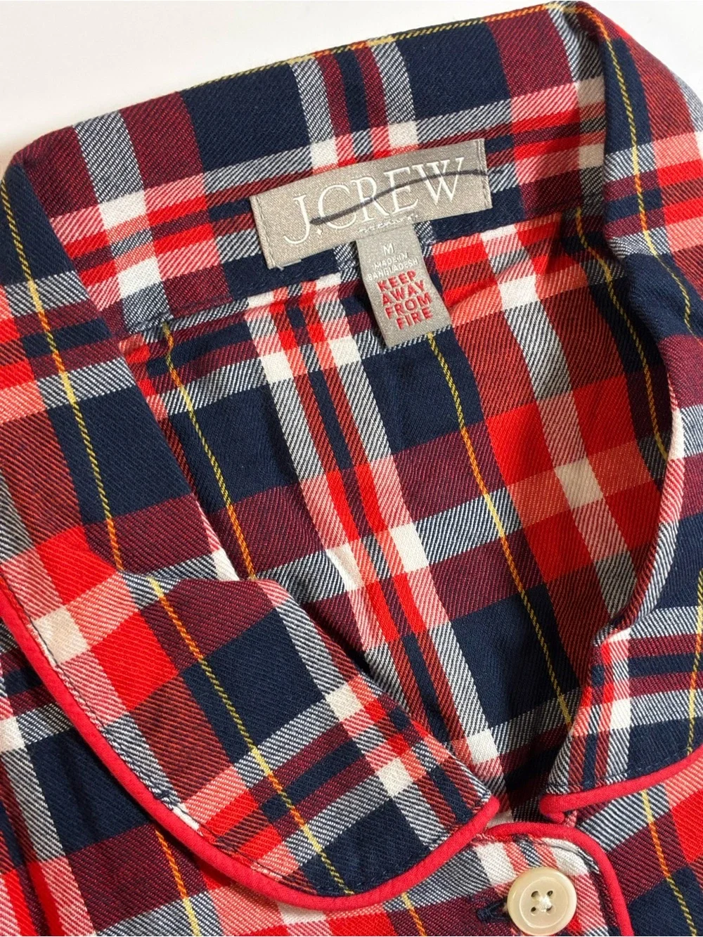 J. Crew Chestnut Navy & Red Plaid Pajama Top(only)